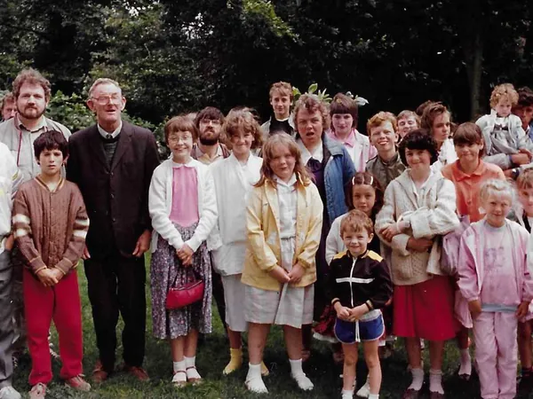 Members and families of the Dolphin Swimming Club on a family day outing